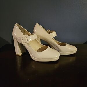 Madden Girl Cream Patent Block Heels